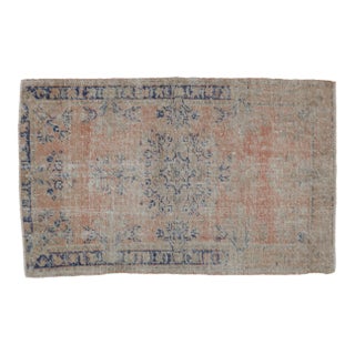 Vintage Distressed Oushak Rug - 2'9" X 4'4" For Sale