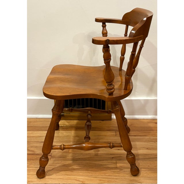 Ethan Allen Ethan Allen Maple Early American Traditional Colonial Dining Chair For Sale - Image 4 of 9