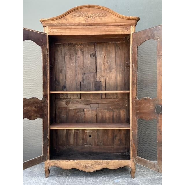 Vintage Gusto Distressed Wire Front Linen Press For Sale - Image 12 of 12