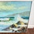 Paint Large Vintage Framed Seascape Painting California Ocean Coastal Art 2’x3’ Signed For Sale - Image 7 of 7