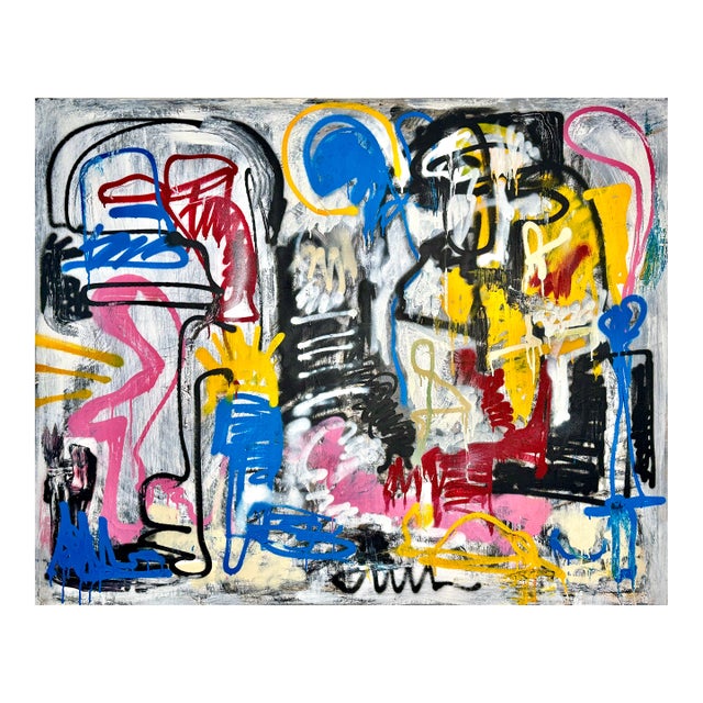 "It Happens at Midnight" Harrison Gilman Contemporary Abstract Mixed Media Painting For Sale