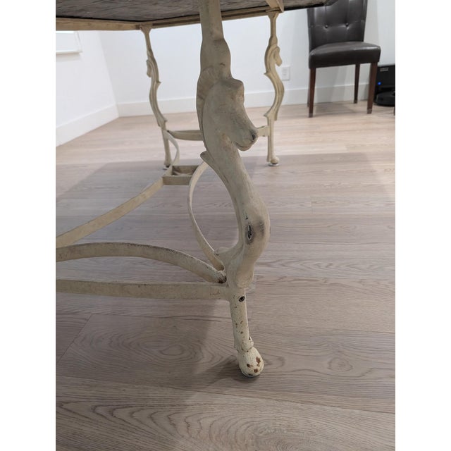 Maison Jansen Maison Jansen Style Granite Dining Table With Cast Iron Seahorse Base For Sale - Image 4 of 10