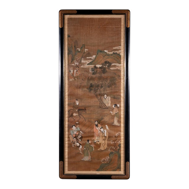 Eight Immortals Silk Qing Dynasty Painting For Sale
