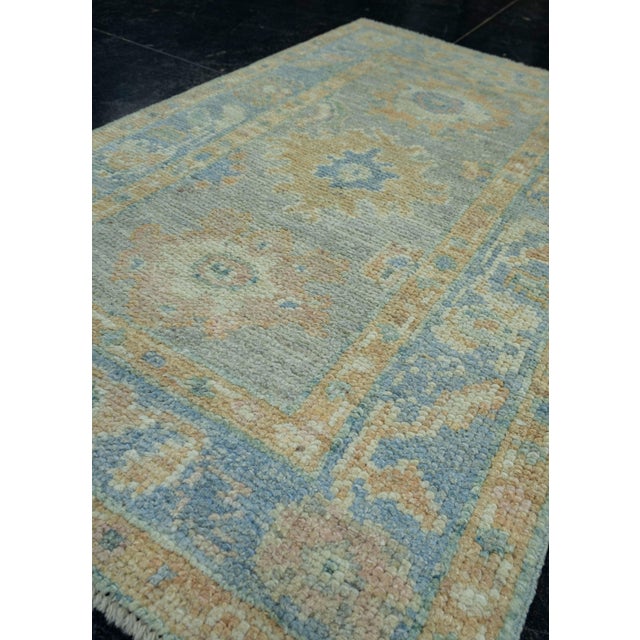 Turkish Turkish Oushak Rug 1'11" x 3'3" #17502 For Sale - Image 3 of 8