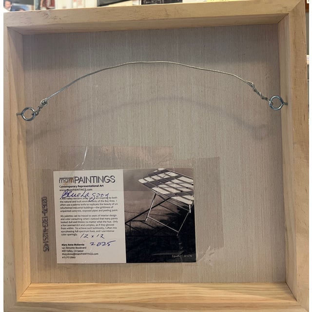 Paint "Blue Lagoon" Contemporary Impressionist Waterscape in Green, Aqua, Blue and White by Mill Valley Artist Mary Anne McKernie For Sale - Image 7 of 8