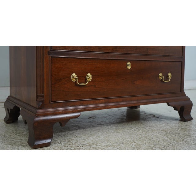 1990s Stickley Chippendale Cherry 2 Door Bedroom Armoire For Sale - Image 9 of 18