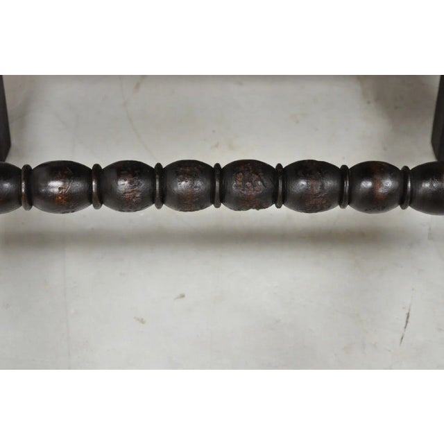 Antique Small Jacobean Style Turn Carved Walnut Accent Side Chairs - a Pair For Sale - Image 10 of 12