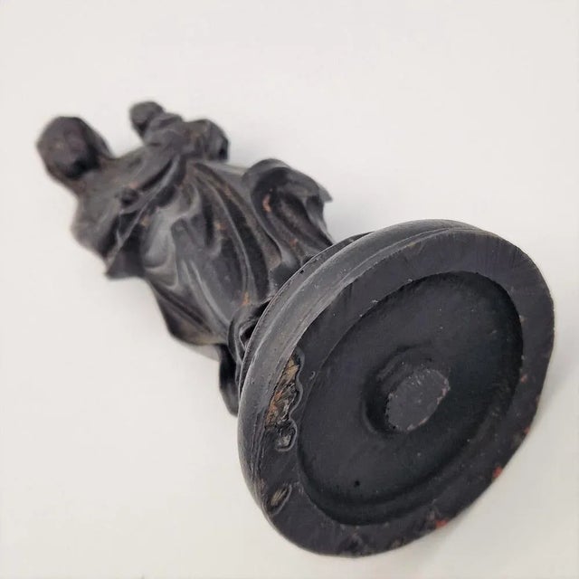 Art Nouveau Virgin Mary with Child in Cast Iron, 1890s For Sale - Image 4 of 6