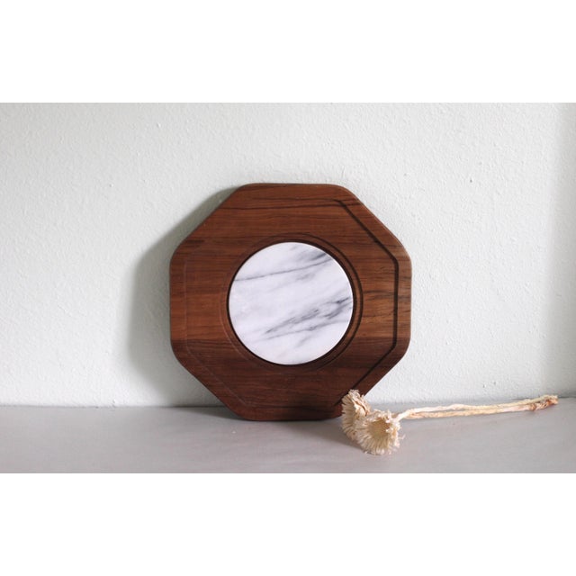 1960s Mid-Century Marble and Wood Cheese Board For Sale - Image 10 of 11