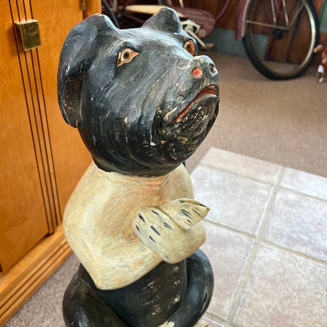 Vintage Wood Carved Anthropomorphic Folk Art Pig For Sale - Image 6 of 11