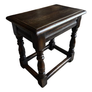 English Oak Joint Stool, 19th Century For Sale