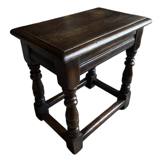 English Oak Joint Stool, 19th Century For Sale