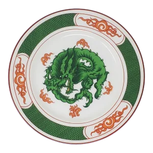 Vintage 1975 Fitz & Floyd Green Dragon Crest Salad Plate FF Dessert