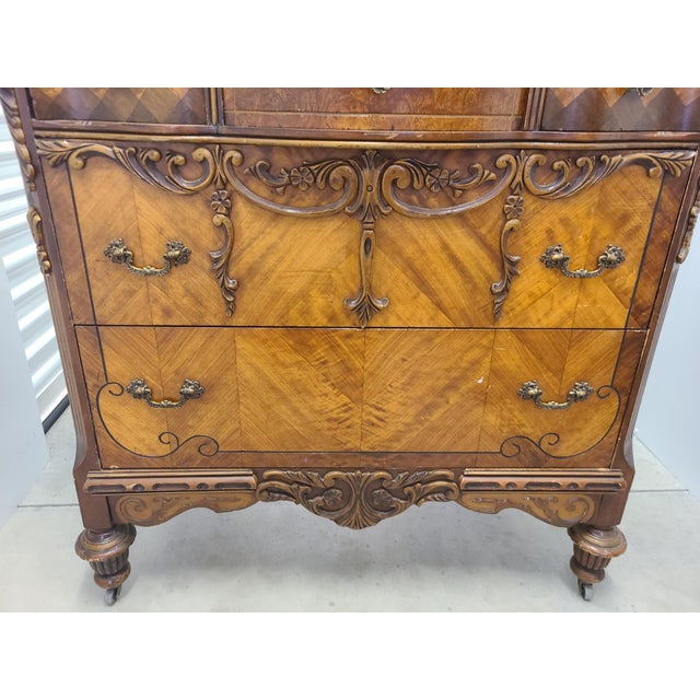 Antique French Style Bedroom Suite with Headboard & Footboard, Seven