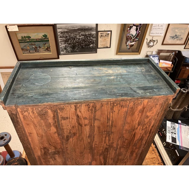 Antique Pie Cabinet With Arts & Crafts Tile and Original Hardware For Sale - Image 10 of 11