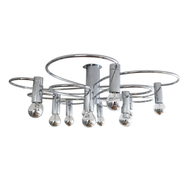 Swirl Sputnik Ceiling or Wall Lamp in Chrome from Cosack, 1970s For Sale