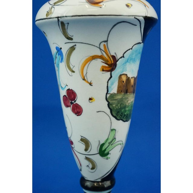 Ceramic Jugs and Vases with Views of Sicily from Deruta-Castelli, Italy, 1940s, Set of 2 For Sale - Image 17 of 18