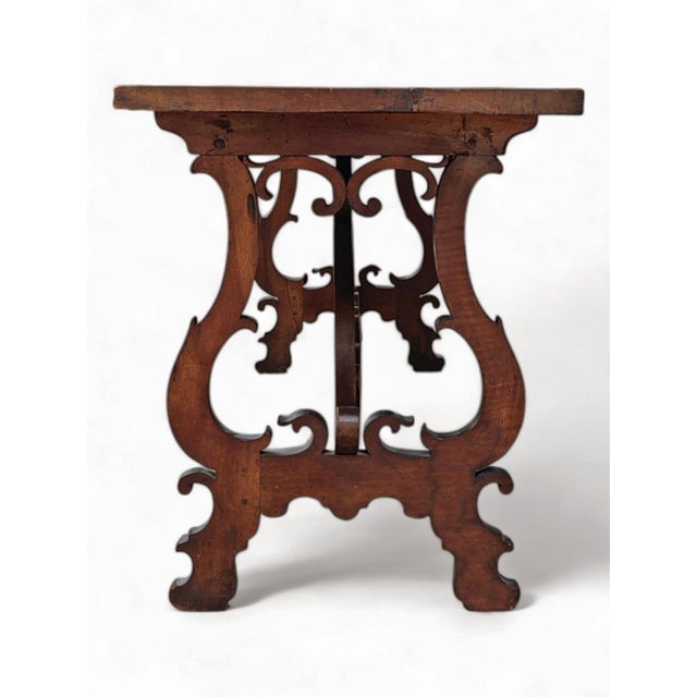Fratino Table with Lyre-Shaped Legs For Sale - Image 10 of 18