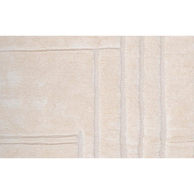 Ivory Hand-Knotted Wool Rug by Azele Studio For Sale - Image 8 of 11