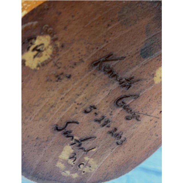 Traditional Kenneth George Signed Sanford Nc Pottery Dragon Pitcher & Basin Set For Sale - Image 3 of 3