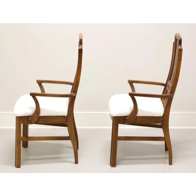 Broyhill Premier Mid 20th Century Oak Brutalist Style Dining Armchairs - Pair For Sale In Charlotte - Image 6 of 11