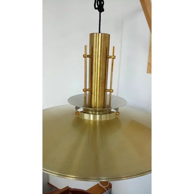 Mid-Century Modern Large Danish Ceiling Lamp in Brass by T.H. Valentiner For Sale - Image 3 of 8