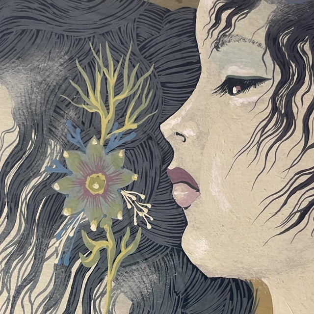 Denyse Willem, The Secret 3 Naked Women / Nymphs, 1970s, Watercolor For Sale - Image 6 of 17