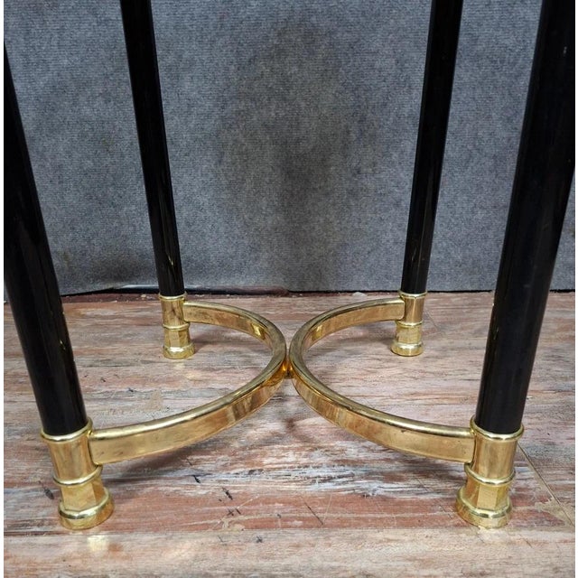 Side Table in Brass and Glass, 1970s For Sale - Image 3 of 7