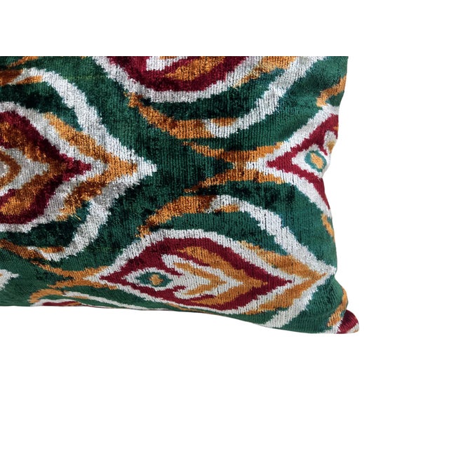 Traditional Silk Ikat Lumbar Pillow Cover For Sale - Image 9 of 10