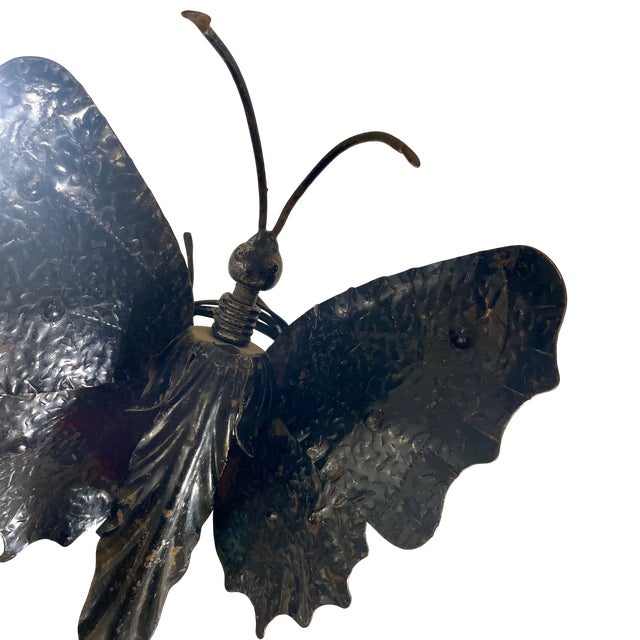 Metal Modernist Butterfly Wall Sconces, 1890s, Set of 2 For Sale - Image 7 of 8