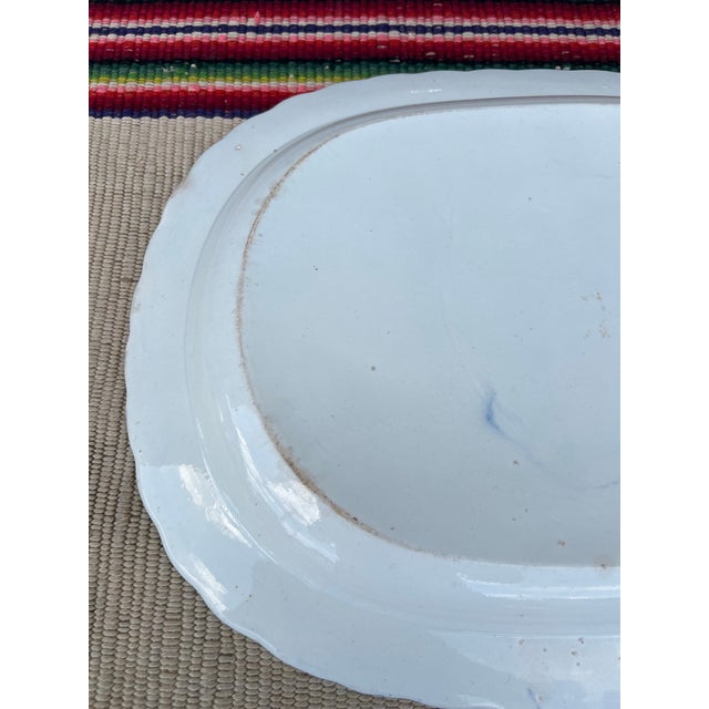 Antique Pearlware Blue Feather Edge Platter, Circa 1820’s For Sale - Image 10 of 12