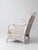 Early 20th Century Antique White Wicker Lounge Chair With Floral Cushions For Sale - Image 5 of 17