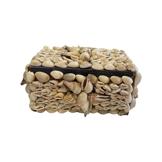 Nautical Vintage Sea Shell Jewelry Trinket Box For Sale - Image 3 of 9