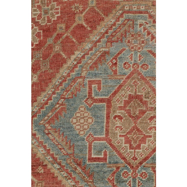 Traditional Vintage Ersari Rug in Red With Blue and Beige-Brown Patterns, From Rug & Kilim For Sale - Image 3 of 7