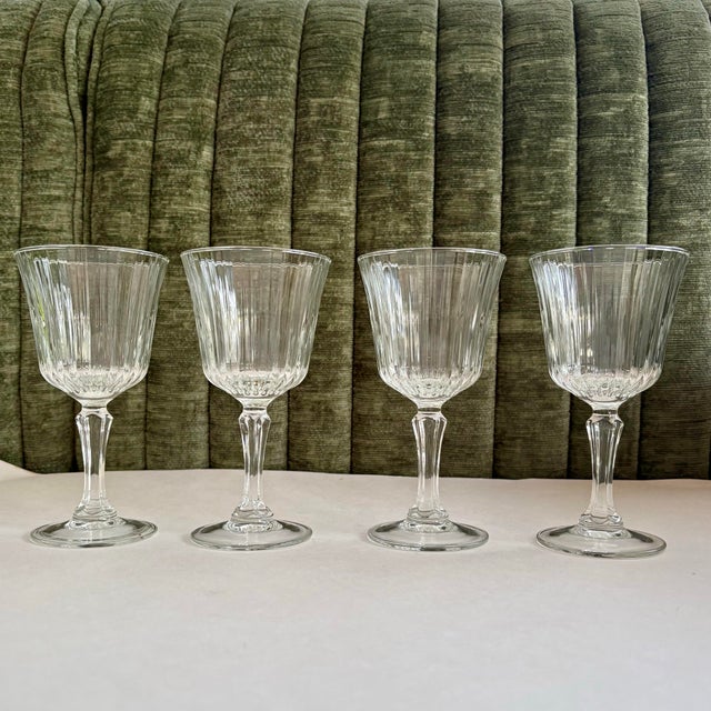 Modern Vintage French Cristal D’Arques Meridien Claret Wine Glasses – Set of 4 For Sale - Image 3 of 7