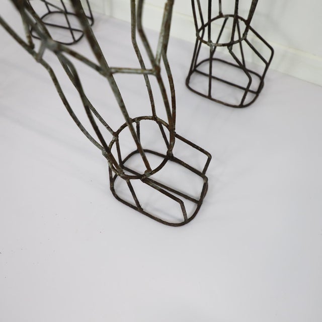 Mid-Century Modern Antique Mario Lopez Torres Jaguar Stool Iron Structure For Sale - Image 3 of 5