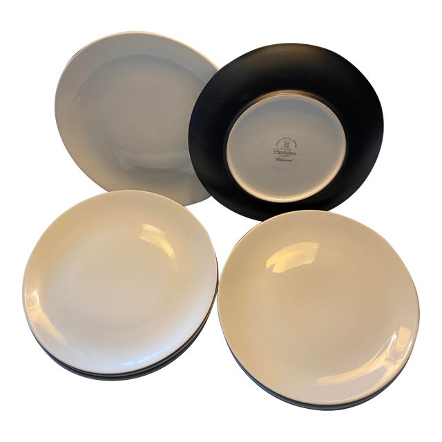 1950s Rosenthal Continental Charcoal Salad Plates- Set of 8 For Sale