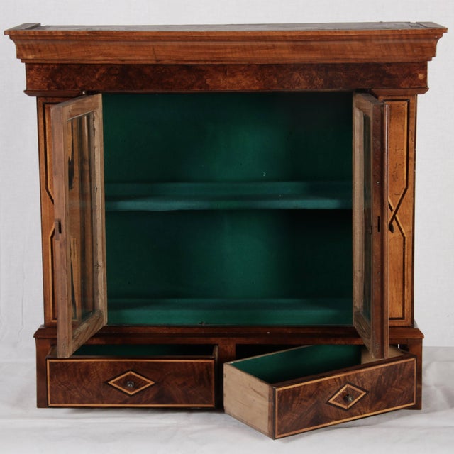 Small Antique Hanging Display Cabinet in Walnut, 1800 For Sale - Image 17 of 18