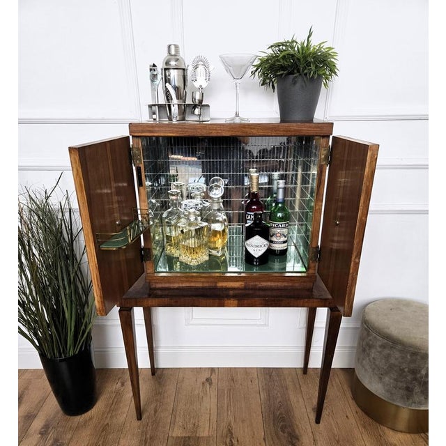Vintage Italian Walnut Bar Cabinet, 1950s For Sale - Image 3 of 11