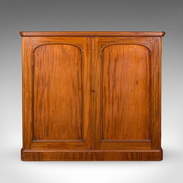 Victorian Large Antique Captain's Bookcase, English, Enclosed Book Cabinet, Late Victorian For Sale - Image 3 of 11