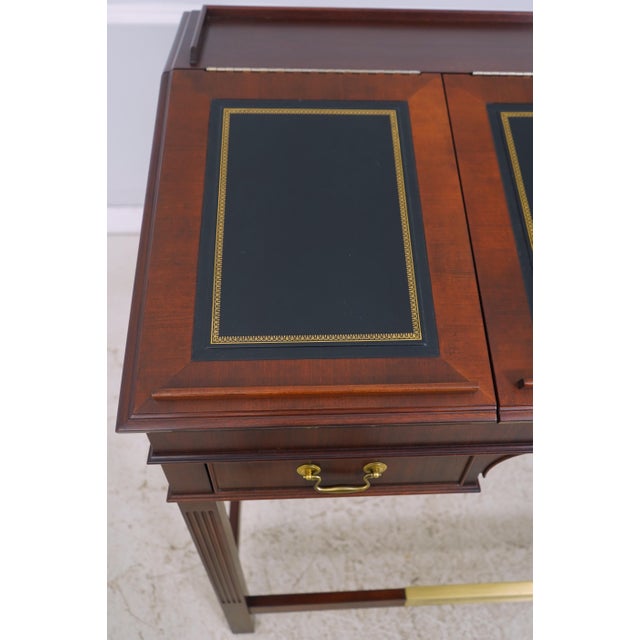 Wood Jofco Mahogany Inlaid Bankers Architects Desk For Sale - Image 7 of 18