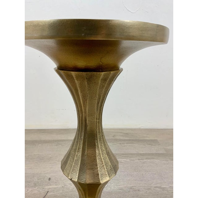 Modern Currey & Co. Modern Bronze Finished Fluted Drinks Table For Sale - Image 3 of 4