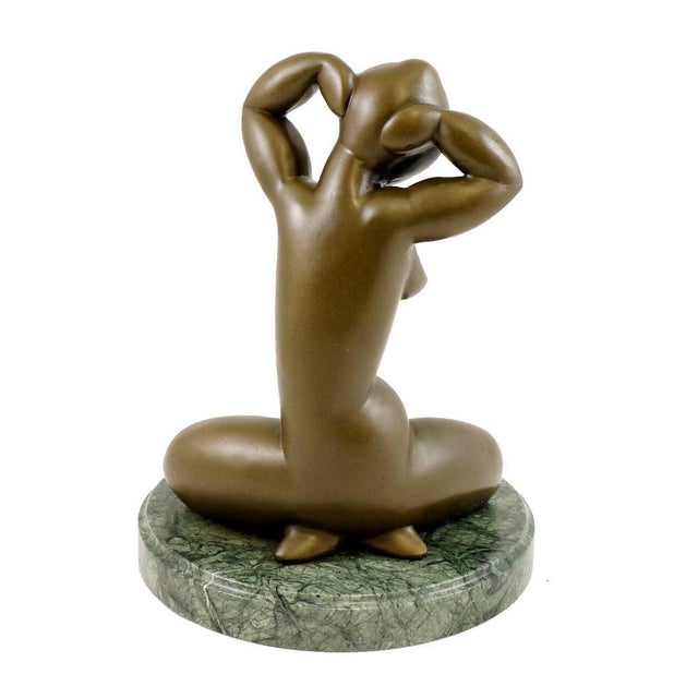 Modern Brown Patinated Bronze Caryatid Sculpture For Sale - Image 4 of 8