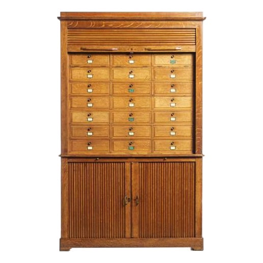 Archive Cabinet in Oak For Sale