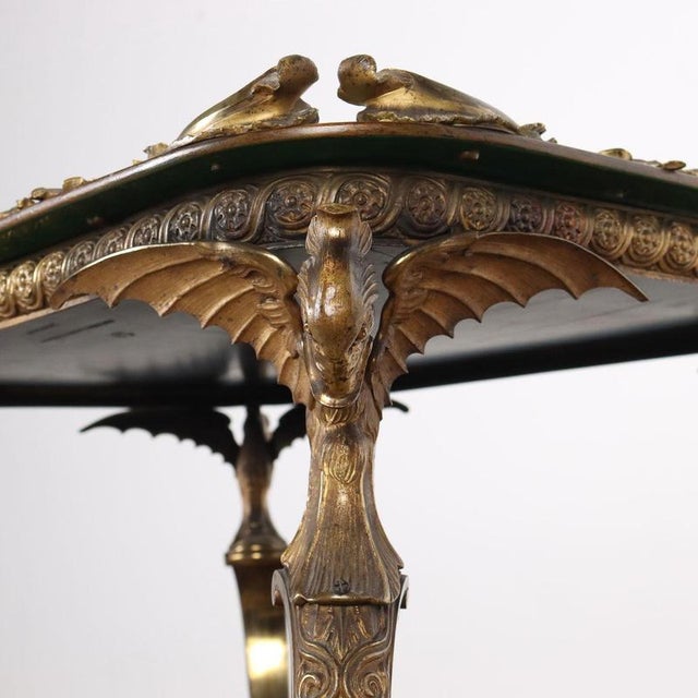 Antique Middle Victorian Bronze Papier Mache Table, England, 1800s For Sale - Image 9 of 14