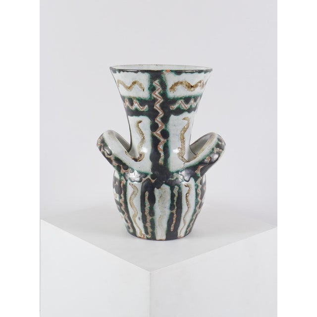 Large Ceramic Vase with Handles by Robert Picault, 1950 For Sale - Image 11 of 11