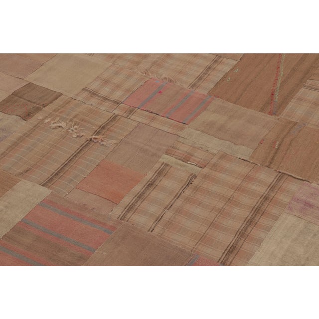 1950s Vintage Anatolian Patchwork Rug in Brown and Colorful Design - Rug & Kilim For Sale - Image 5 of 10