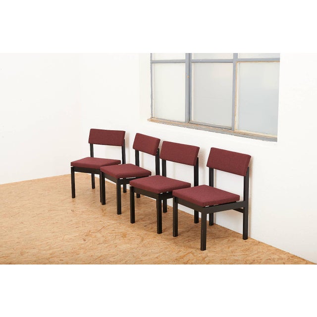 Model 3100 Chairs in Black Lacquered Wood by Willy Guhl for Dietiker, 1959, Set of 4 For Sale - Image 10 of 12