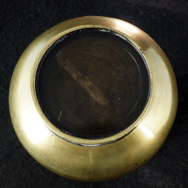 Metal Japanese Bronze Art Nouveau Inlaid Vase Meiji Period For Sale - Image 7 of 8