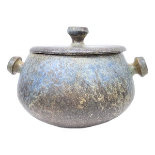 Studio Ceramic Bowl with Lid by Horst Seifert, 1970s For Sale